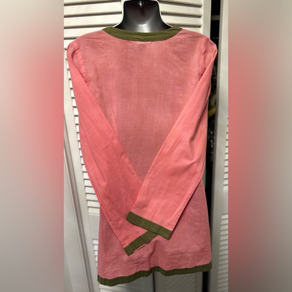 Lucky Brand coral and olive tunic top - Picture 6 of 6